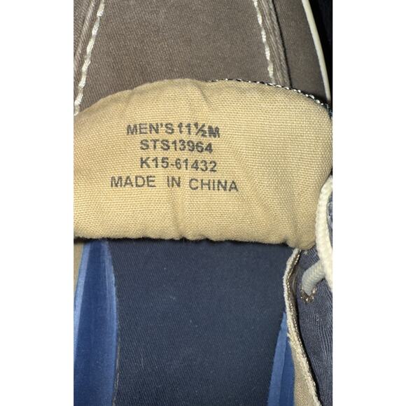 Sperry Mens 11.5 HALYARD Chocolate Navy Salt Washed Boat Shoes Gray Blue - Picture 5 of 8